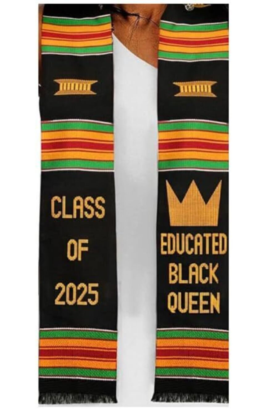 6822 Black Girl Magic Graduation Stole 2025 Kente Stole Class of 2025